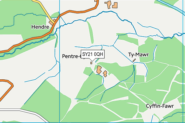 SY21 0QH map - OS VectorMap District (Ordnance Survey)