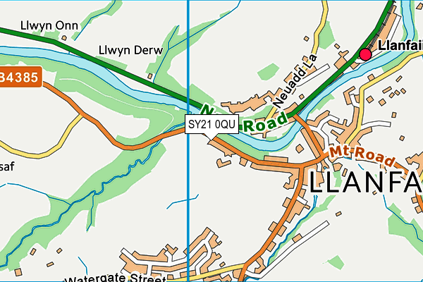 SY21 0QU map - OS VectorMap District (Ordnance Survey)