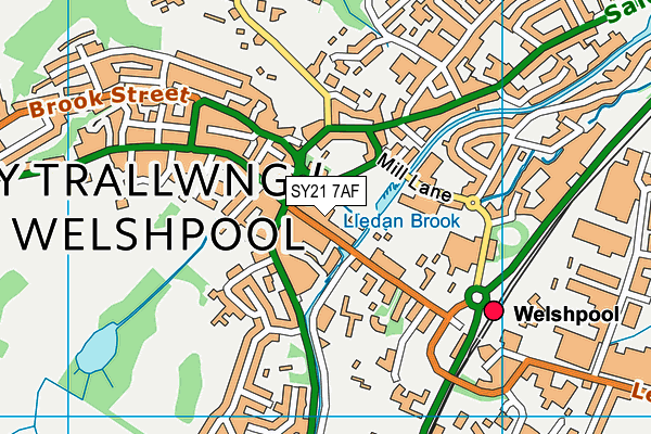 SY21 7AF map - OS VectorMap District (Ordnance Survey)