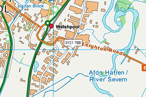 SY21 7BB map - OS VectorMap District (Ordnance Survey)