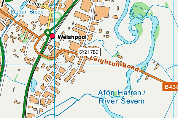 SY21 7BD map - OS VectorMap District (Ordnance Survey)