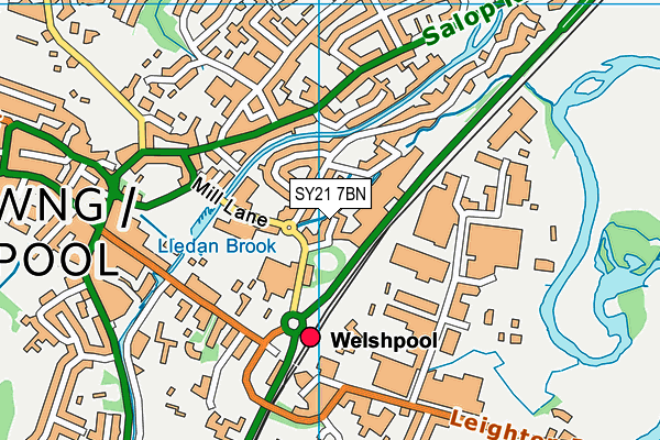 SY21 7BN map - OS VectorMap District (Ordnance Survey)