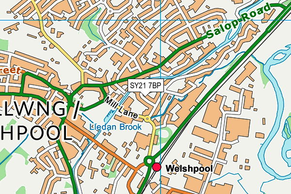 SY21 7BP map - OS VectorMap District (Ordnance Survey)