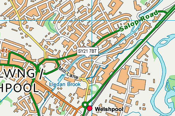 SY21 7BT map - OS VectorMap District (Ordnance Survey)