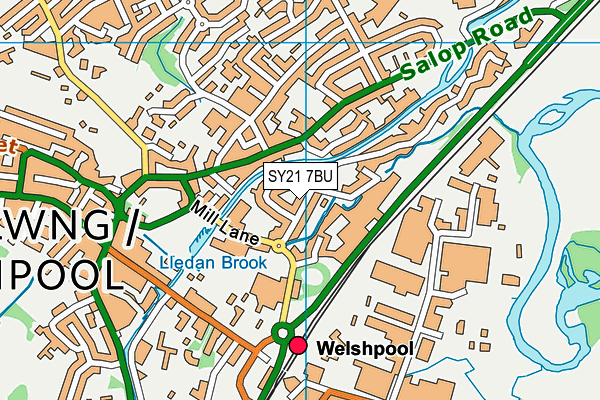 SY21 7BU map - OS VectorMap District (Ordnance Survey)