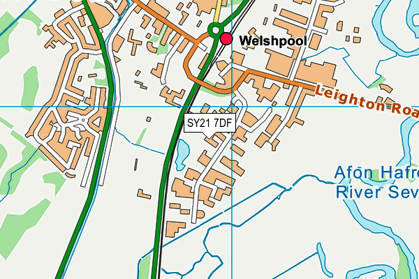 SY21 7DF map - OS VectorMap District (Ordnance Survey)