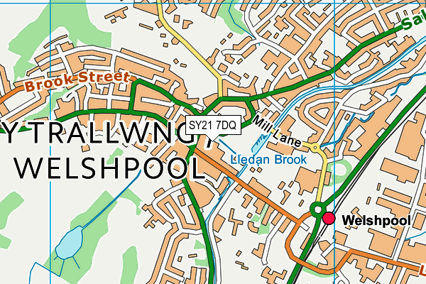 SY21 7DQ map - OS VectorMap District (Ordnance Survey)