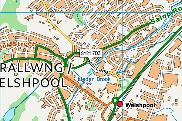 SY21 7DZ map - OS VectorMap District (Ordnance Survey)