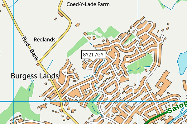 SY21 7GY map - OS VectorMap District (Ordnance Survey)