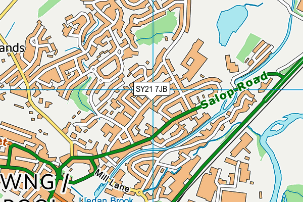 SY21 7JB map - OS VectorMap District (Ordnance Survey)
