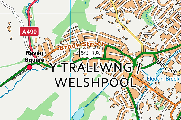 SY21 7JX map - OS VectorMap District (Ordnance Survey)