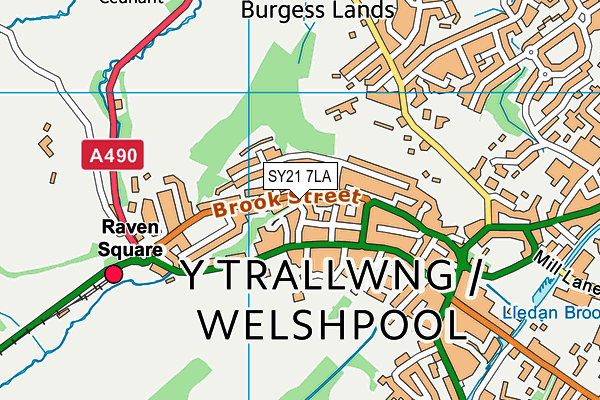 SY21 7LA map - OS VectorMap District (Ordnance Survey)