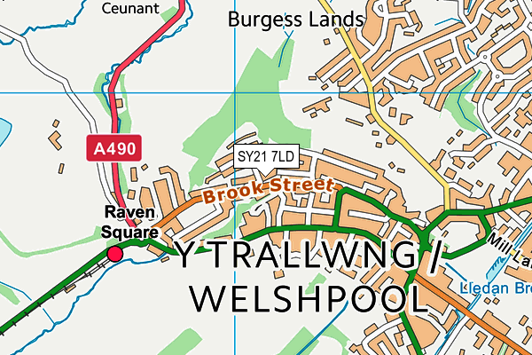 SY21 7LD map - OS VectorMap District (Ordnance Survey)