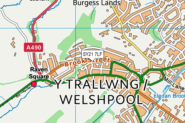 SY21 7LF map - OS VectorMap District (Ordnance Survey)