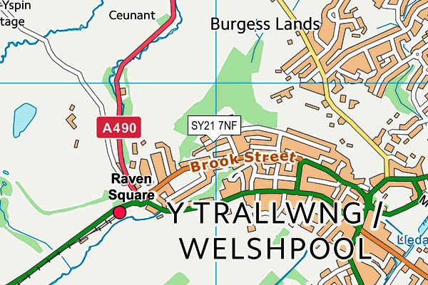 SY21 7NF map - OS VectorMap District (Ordnance Survey)