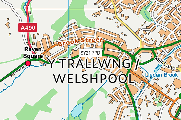 SY21 7PD map - OS VectorMap District (Ordnance Survey)