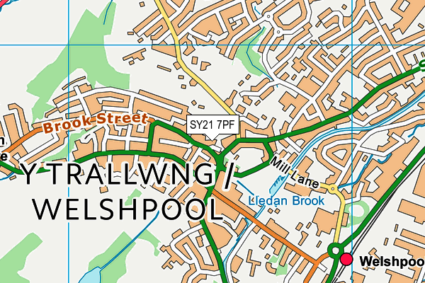 SY21 7PF map - OS VectorMap District (Ordnance Survey)