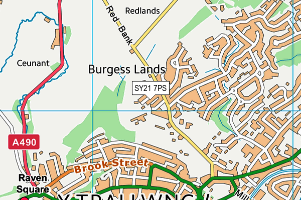 SY21 7PS map - OS VectorMap District (Ordnance Survey)