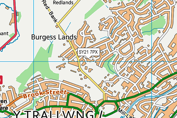SY21 7PX map - OS VectorMap District (Ordnance Survey)