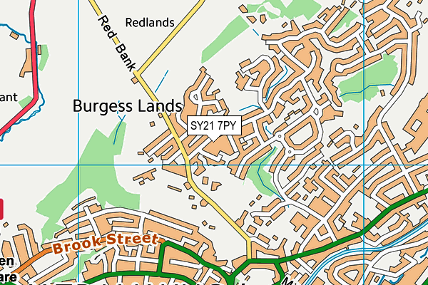 SY21 7PY map - OS VectorMap District (Ordnance Survey)