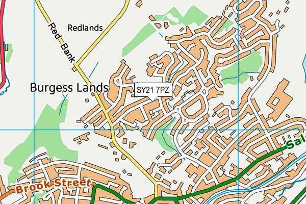 SY21 7PZ map - OS VectorMap District (Ordnance Survey)