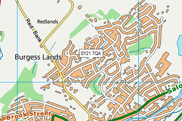 SY21 7QA map - OS VectorMap District (Ordnance Survey)