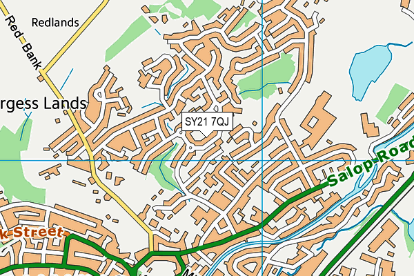 SY21 7QJ map - OS VectorMap District (Ordnance Survey)