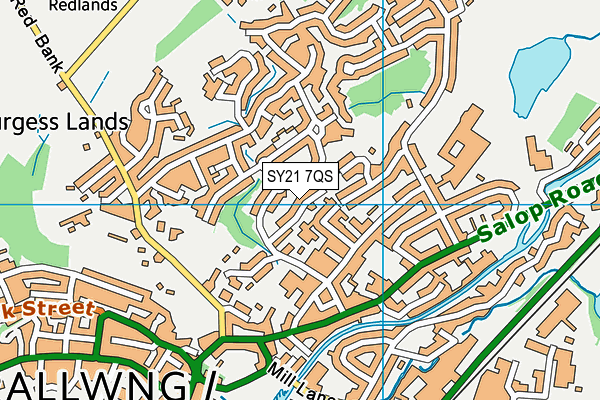 SY21 7QS map - OS VectorMap District (Ordnance Survey)