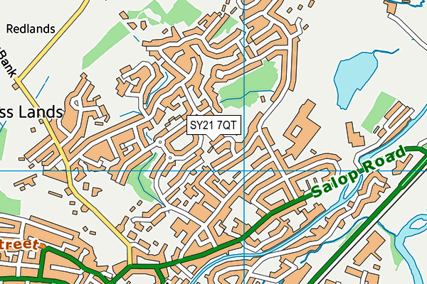 SY21 7QT map - OS VectorMap District (Ordnance Survey)