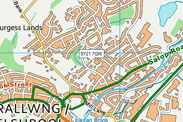 SY21 7QW map - OS VectorMap District (Ordnance Survey)