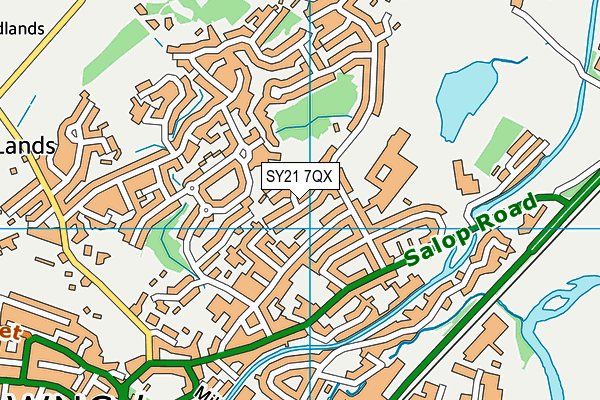 SY21 7QX map - OS VectorMap District (Ordnance Survey)