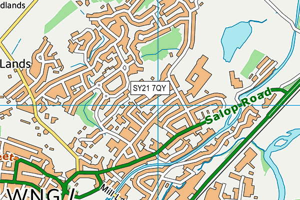 SY21 7QY map - OS VectorMap District (Ordnance Survey)