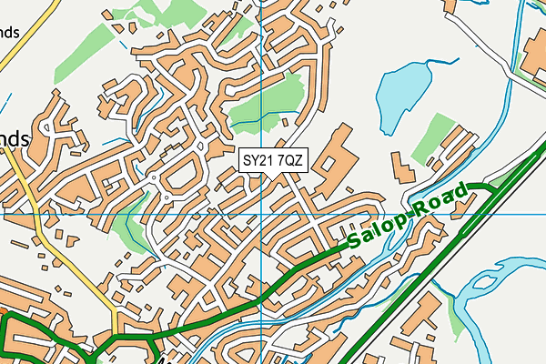 SY21 7QZ map - OS VectorMap District (Ordnance Survey)