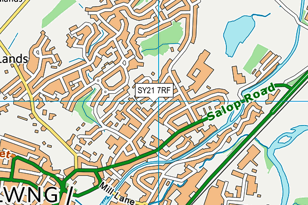 SY21 7RF map - OS VectorMap District (Ordnance Survey)