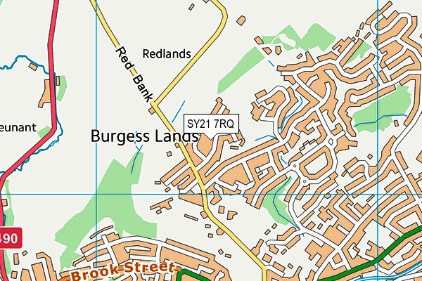 SY21 7RQ map - OS VectorMap District (Ordnance Survey)