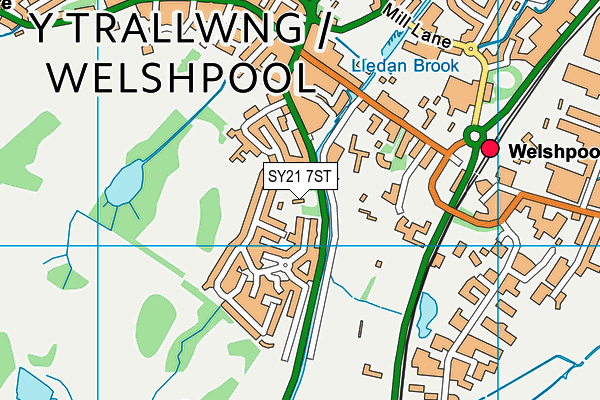 SY21 7ST map - OS VectorMap District (Ordnance Survey)