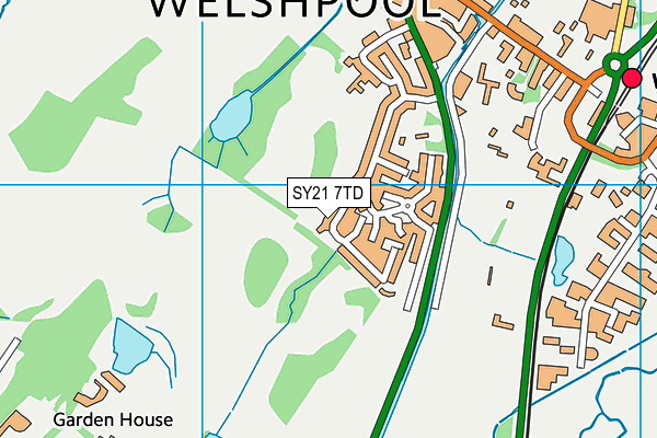 SY21 7TD map - OS VectorMap District (Ordnance Survey)