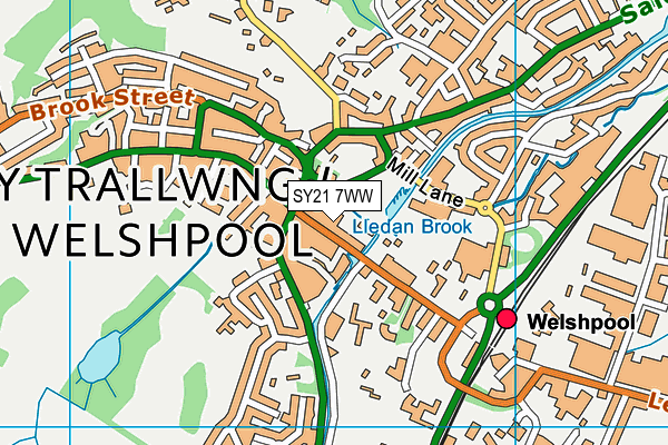 SY21 7WW map - OS VectorMap District (Ordnance Survey)