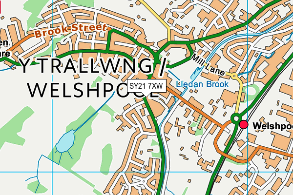 SY21 7XW map - OS VectorMap District (Ordnance Survey)