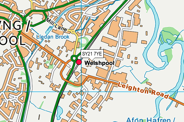 SY21 7YE map - OS VectorMap District (Ordnance Survey)