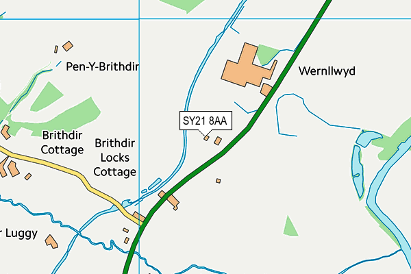 SY21 8AA map - OS VectorMap District (Ordnance Survey)