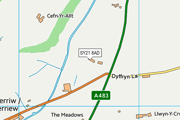 SY21 8AD map - OS VectorMap District (Ordnance Survey)