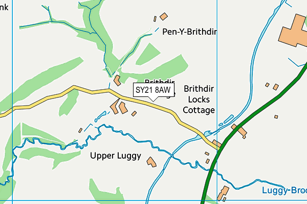 SY21 8AW map - OS VectorMap District (Ordnance Survey)