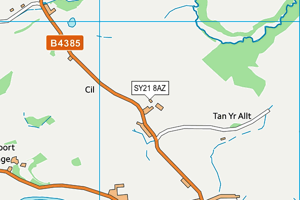 SY21 8AZ map - OS VectorMap District (Ordnance Survey)