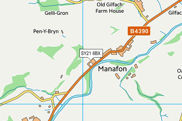 SY21 8BX map - OS VectorMap District (Ordnance Survey)