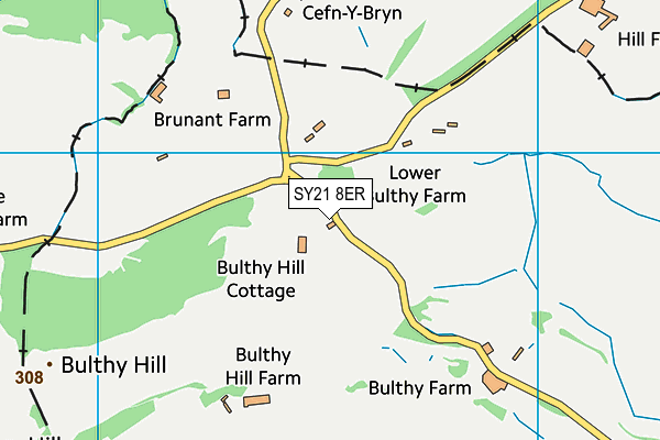 Welsh Border Golf Complex (Closed) map (SY21 8ER) - OS VectorMap District (Ordnance Survey)