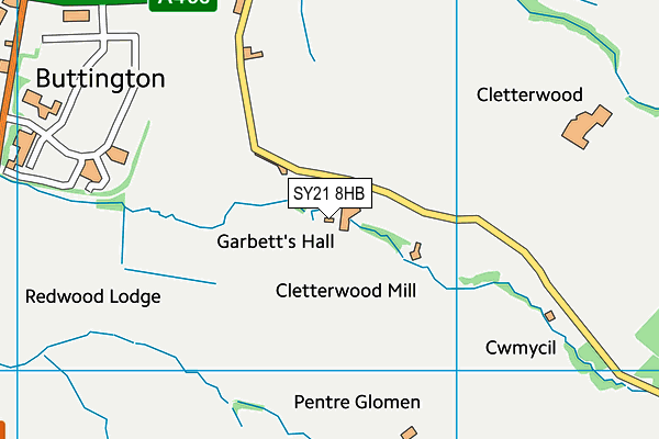 SY21 8HB map - OS VectorMap District (Ordnance Survey)