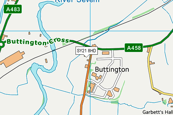 SY21 8HD map - OS VectorMap District (Ordnance Survey)