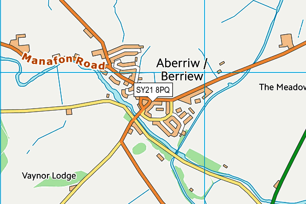 SY21 8PQ map - OS VectorMap District (Ordnance Survey)