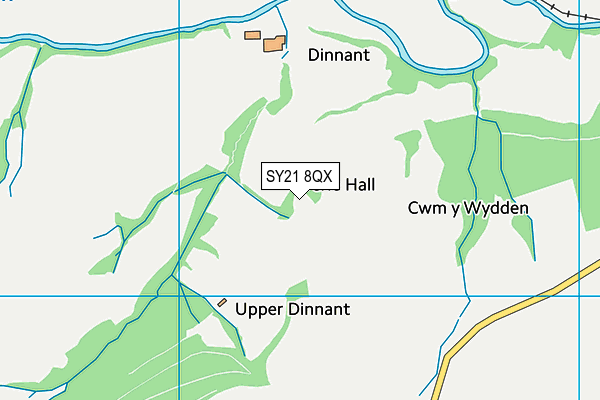 SY21 8QX map - OS VectorMap District (Ordnance Survey)